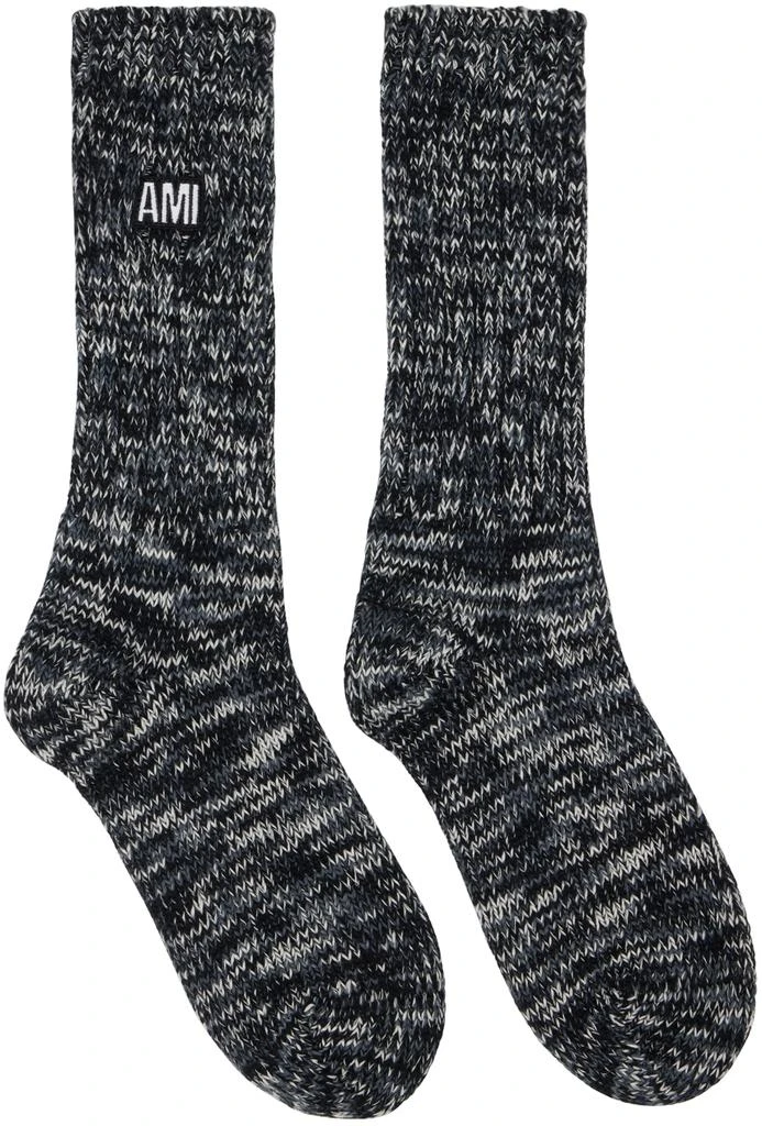 商品AMI|Black Marled Socks,价格¥581,第1张图片