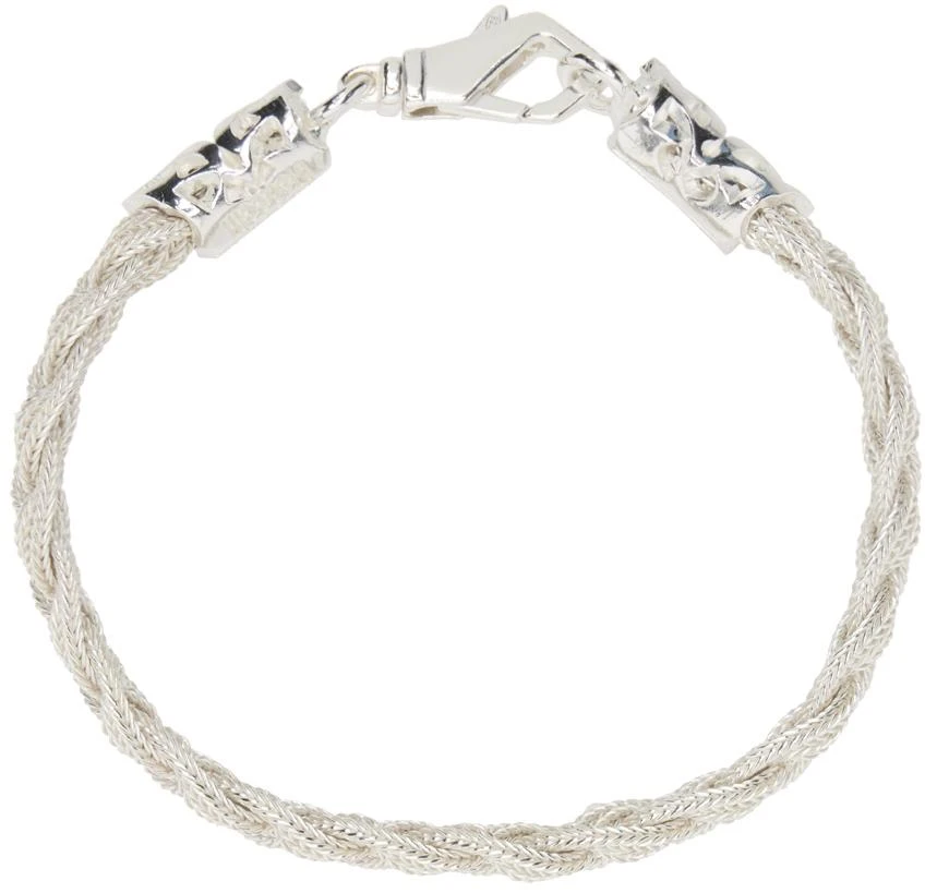 商品Emanuele Bicocchi|Silver Flat Braided Bracelet,价格¥614,第2张图片详细描述