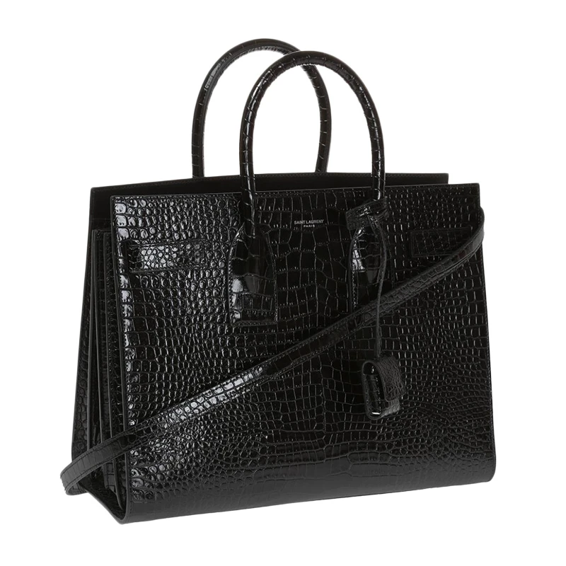 YSL 圣罗兰 女士黑色小锁头装饰牛皮手提单肩斜挎包 378299-DND1N-1000 商品