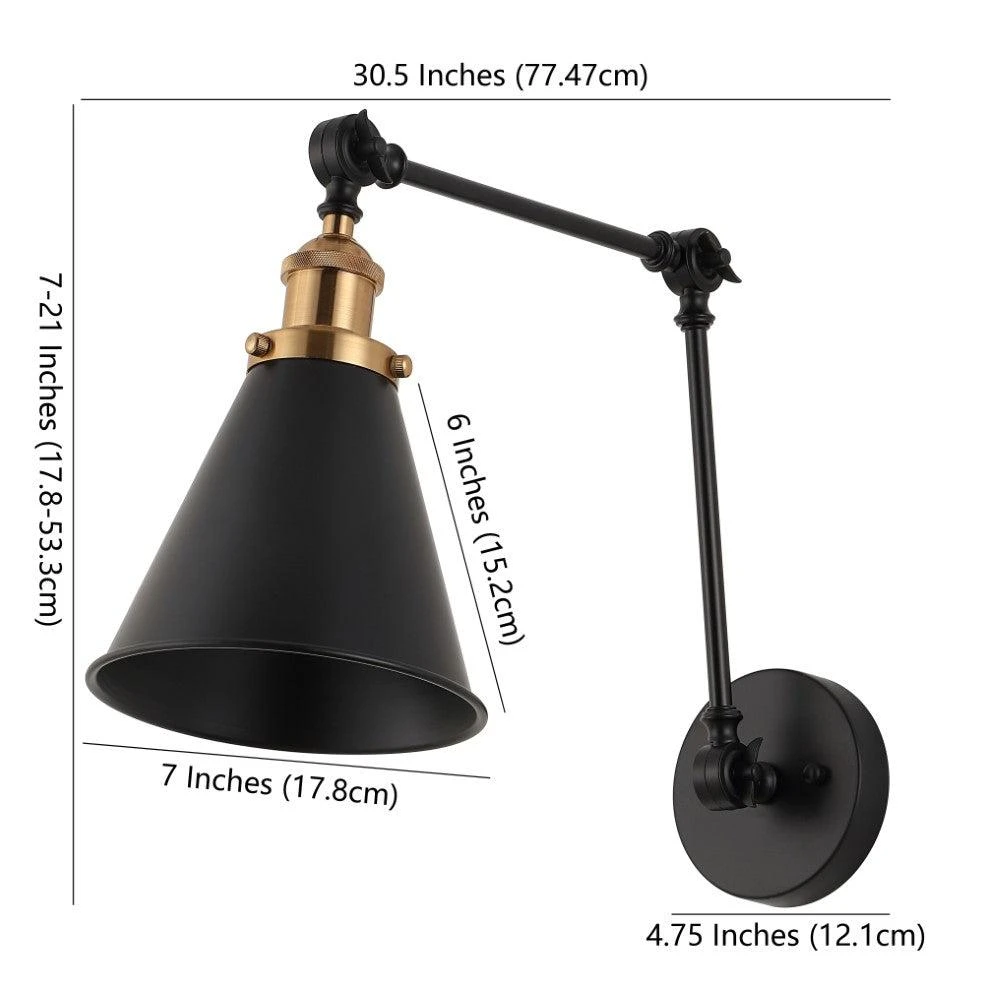 商品JONATHAN Y|Rover 7" Adjustable Classic Glam Arm Metal LED Wall Sconce  (Set of 2),价格¥1098,第3张图片详细描述
