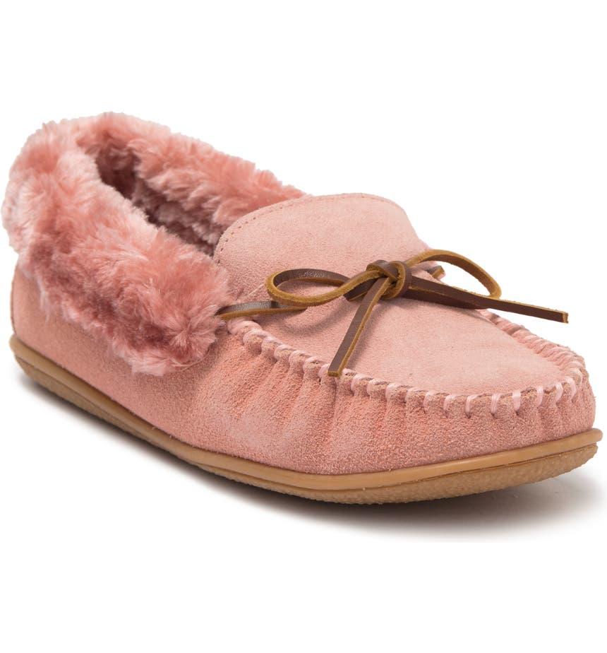 Camp Faux Fur Lined Moccasin Slipper商品第1张图片规格展示