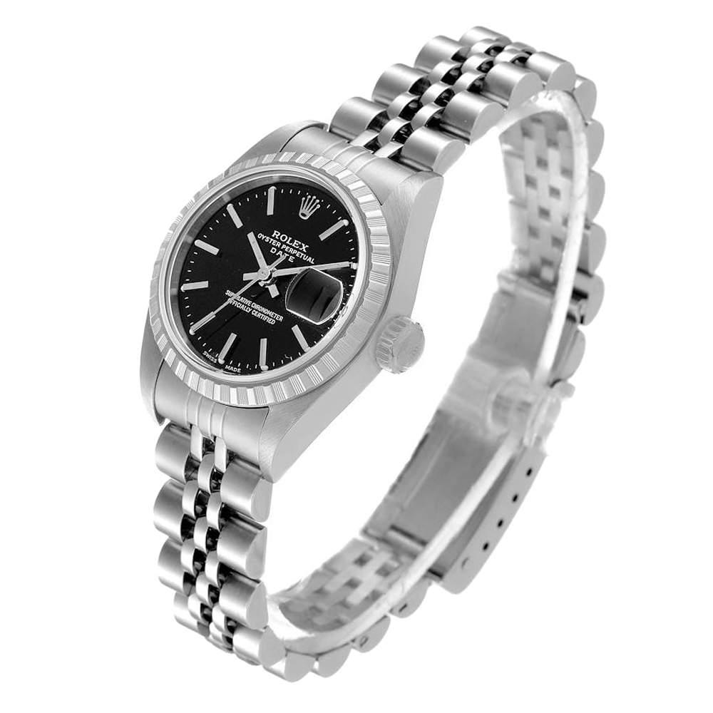 Rolex Black Stainless Steel Date 79240 Women's Wristwatch 26MM商品第6张图片规格展示