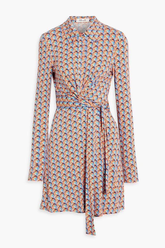 商品Diane von Furstenberg|Printed stretch-jersey mini wrap dress,价格¥1418,第1张图片