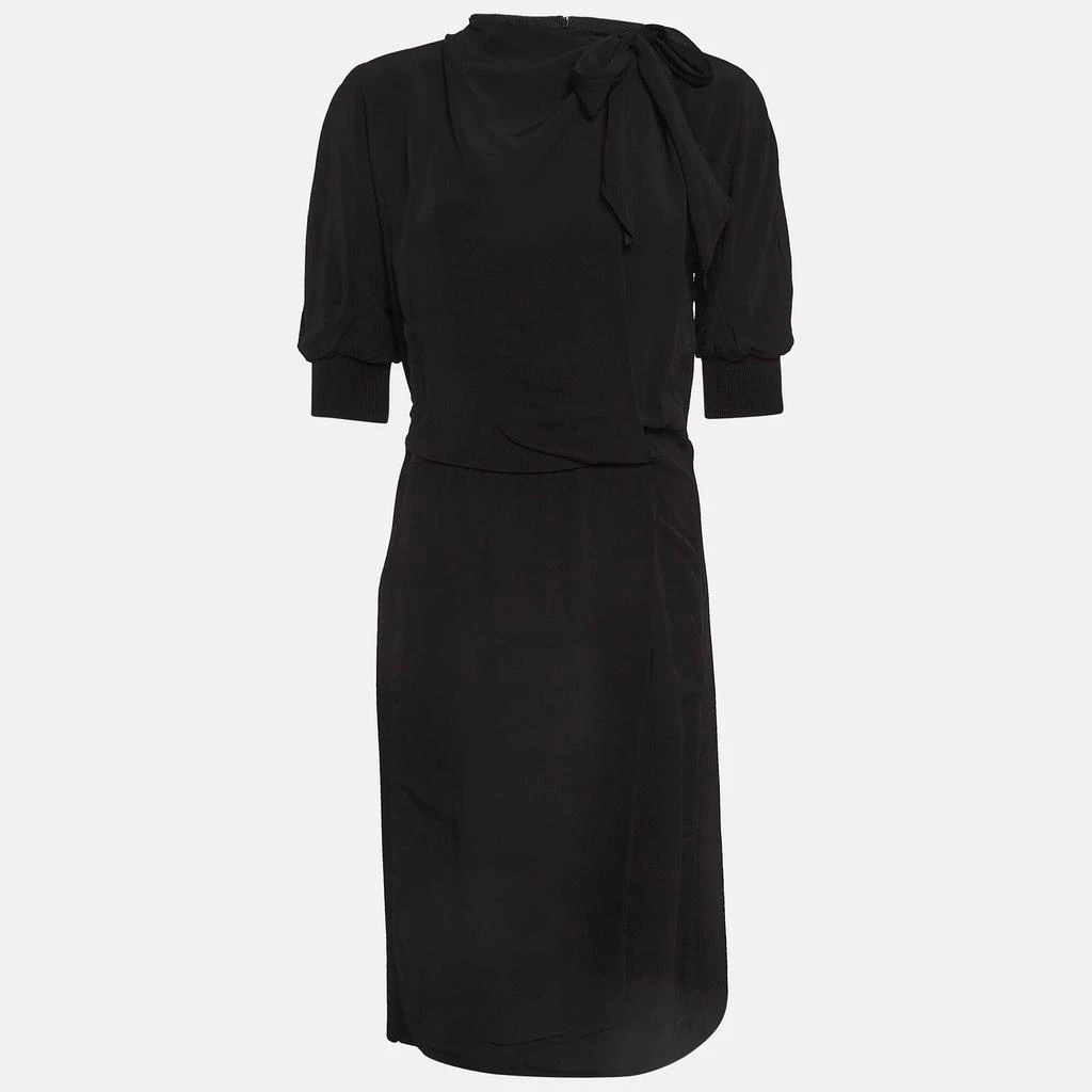 商品[二手商品] Burberry|Burberry Black Georgette Tie-up Neck Short Dress S,价格¥2227,第1张图片