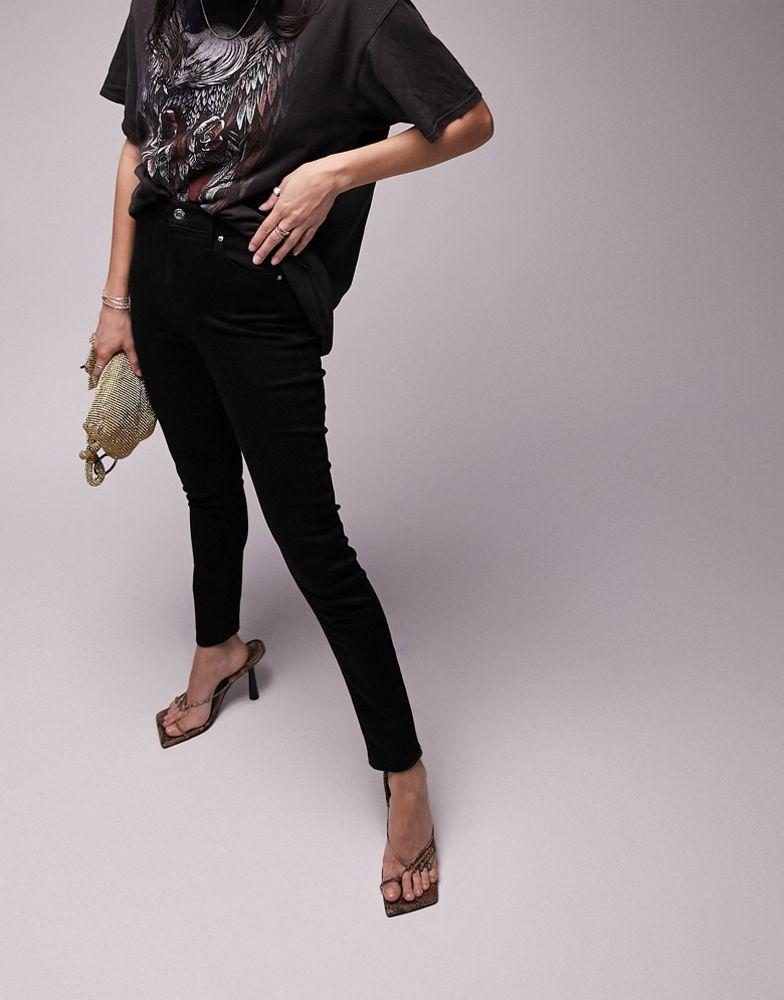 Topshop Jamie jeans in pure black商品第4张图片规格展示