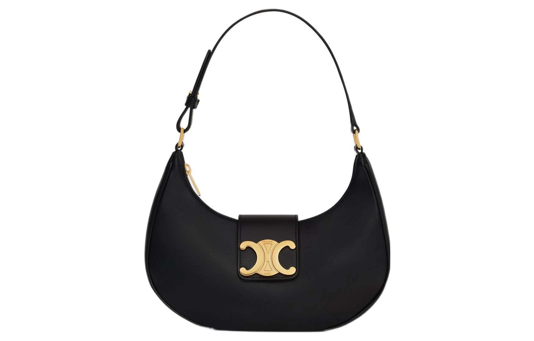 商品[国内直发] Celine|赛琳 AVATriomphe 23年凯旋门标志可调节肩带 光滑小牛皮 手提包单肩包 女款 黑色,价格¥16629,第1张图片