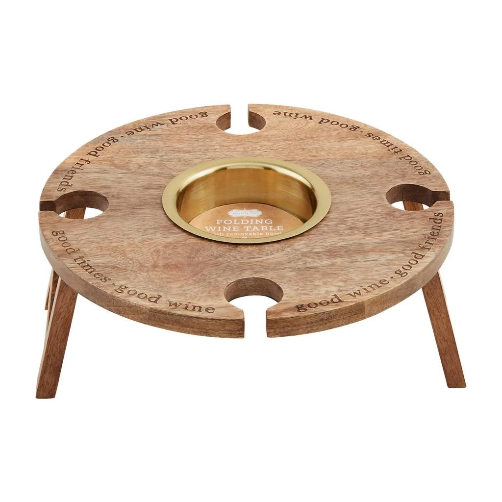 商品mudpie|Folding Wine Tray In Brown,价格¥391,第1张图片
