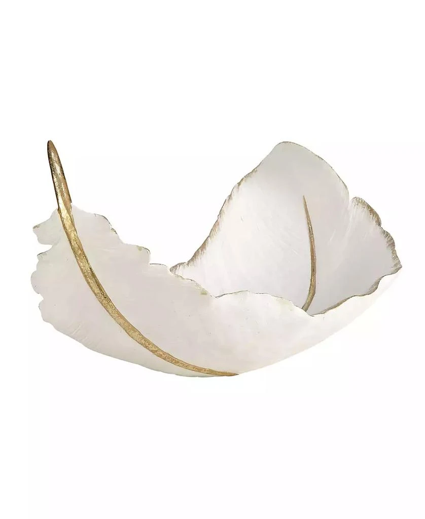 商品CosmoLiving|by Cosmopolitan White Resin Glam Decorative Bowl, 8 x 13 x 8,价格¥351,第3张图片详细描述