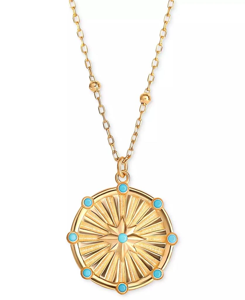 商品Giani Bernini|Blue Cubic Zirconia Starburst Pendant Necklace in 18k Gold-Plated Sterling Silver, 16" + 2" extender, Created for Macy's,价格¥159,第1张图片