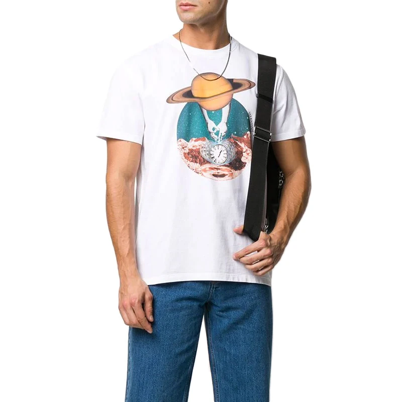 商品[国内直发] Valentino|华伦天奴 灵魂星球印花圆领短袖T恤 男女同款 白色,价格¥1722,第3张图片详细描述
