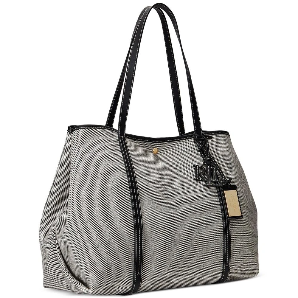 商品Ralph Lauren|Emerie Canvas and Leather Extra Large Tote,价格¥2028,第2张图片详细描述