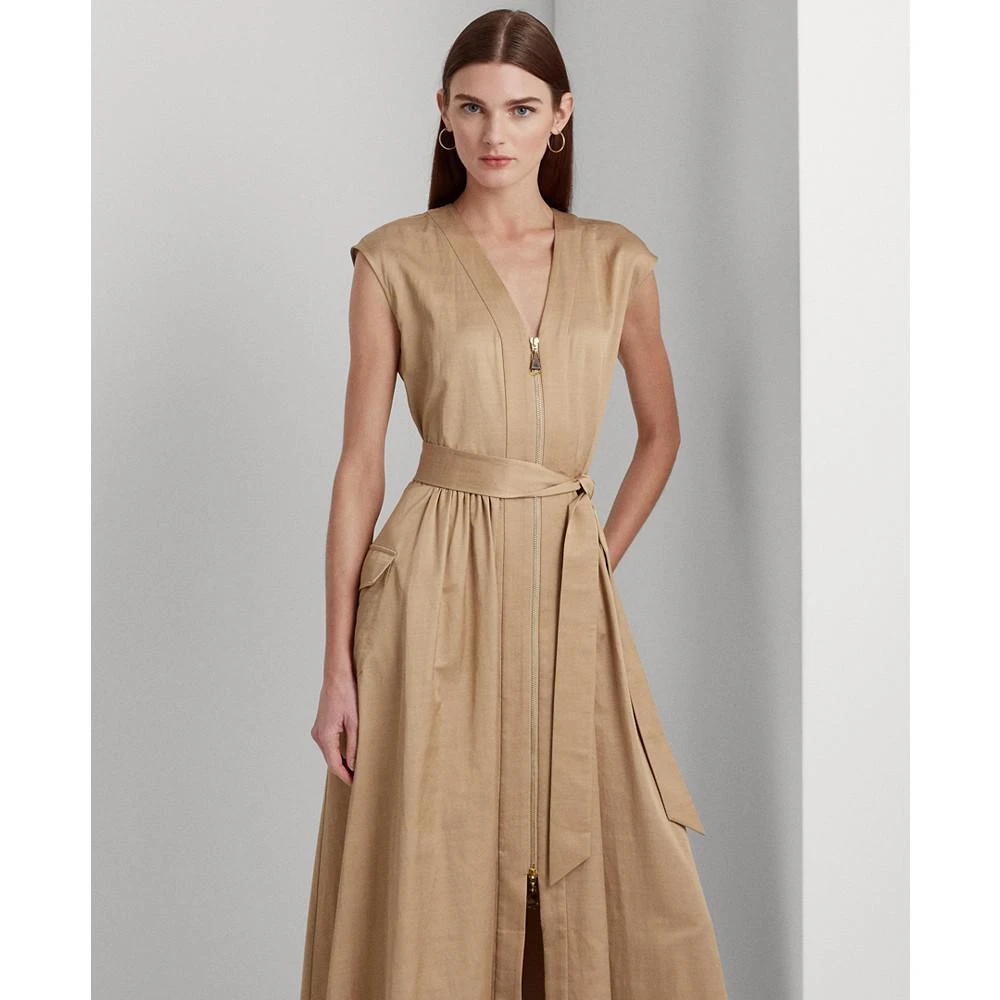 商品Ralph Lauren|Women's Belted Shantung Cap-Sleeve Dress,价格¥1846,第4张图片详细描述
