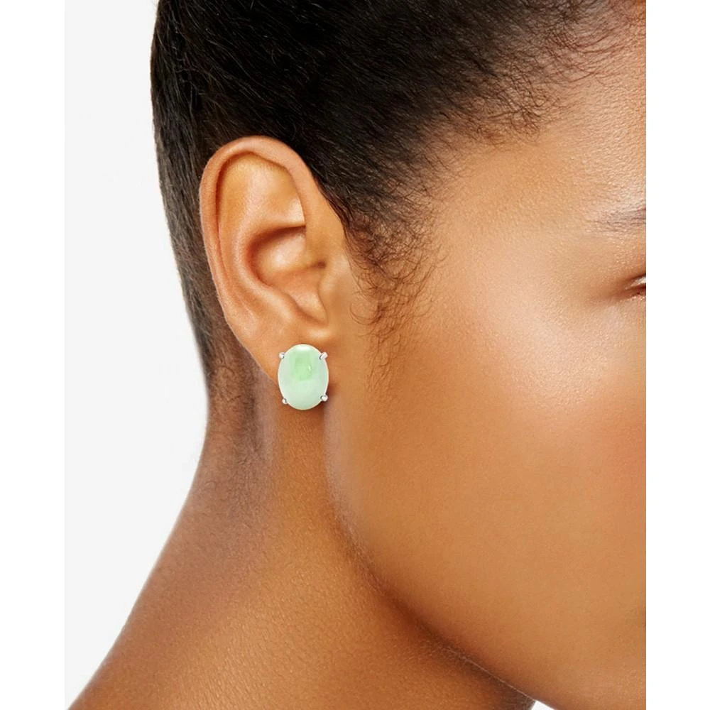 商品Macy's|Jade Statement Earrings in Sterling Silver,价格¥727,第2张图片详细描述