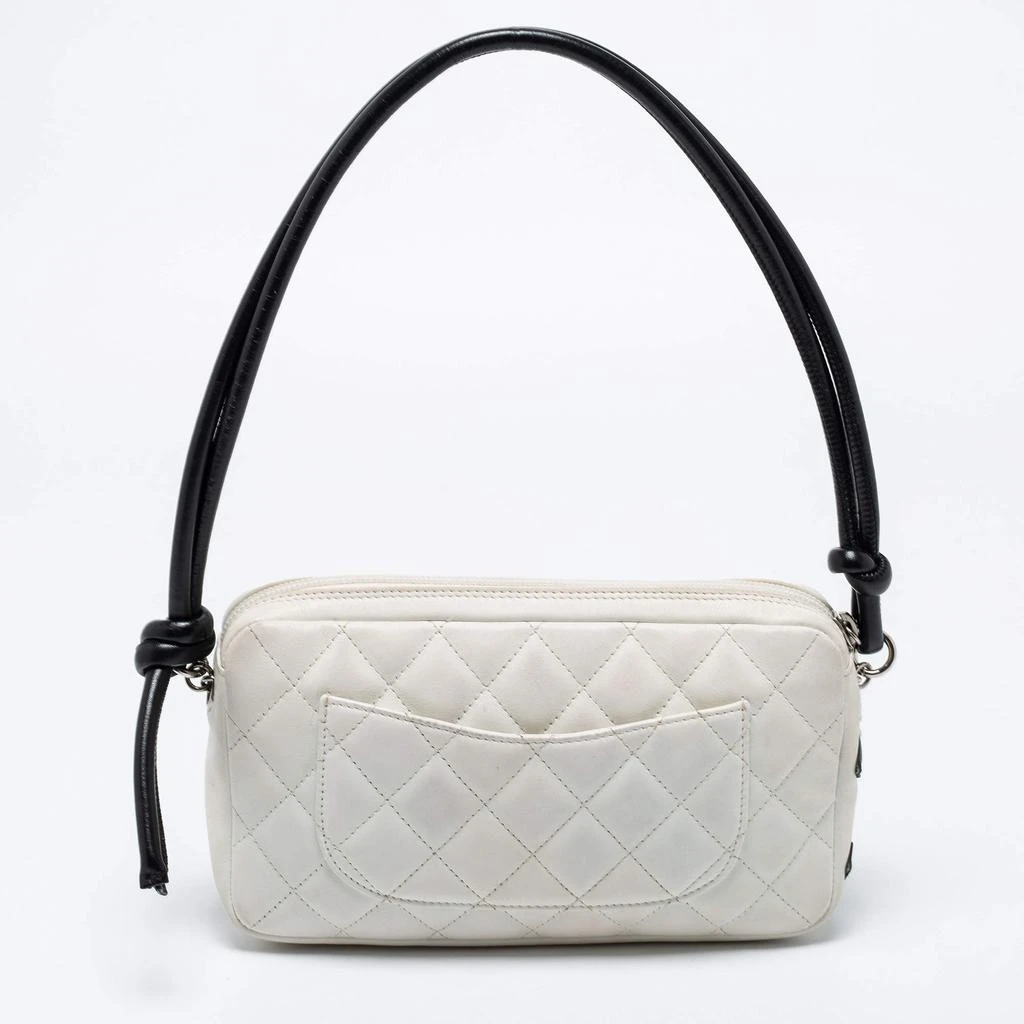 商品[二手商品] Chanel|Chanel White/Black Quilted Leather Ligne Cambon Pochette,价格¥7539,第4张图片详细描述