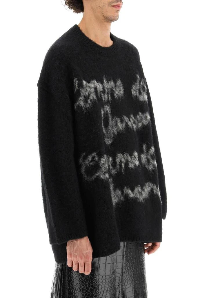 商品Comme des Garcons|OVERSIZED CARDED WOOL SWEATER WITH JACQUARD LETTERING,价格¥2031,第3张图片详细描述