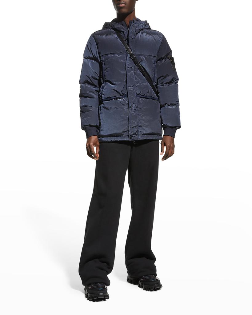Men's Garment-Dyed Hooded Puffer Jacket商品第1张图片规格展示