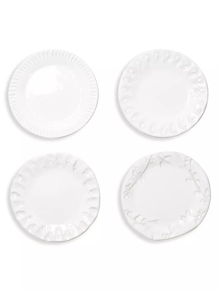 商品Vietri|Incanto Stone 4-Piece White Assorted Canape Plates Set,价格¥1230,第1张图片