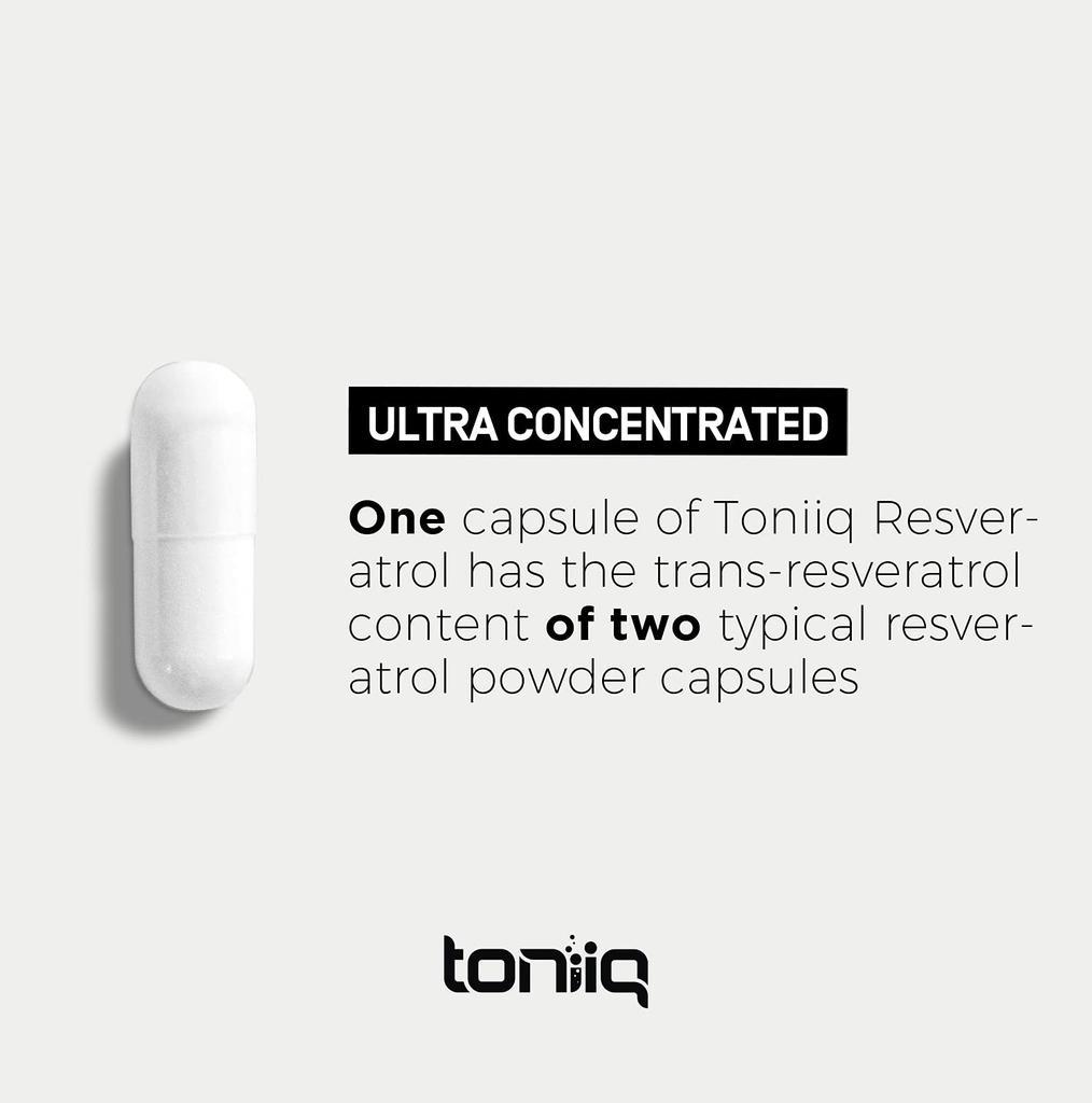 商品Toniiq|Ultra High Purity Resveratrol Capsules - 98% Trans-Resveratrol - Highly Purified and Highly Bioavailable - 60 Caps Reservatrol Supplement,价格¥157-¥337,第7张图片详细描述
