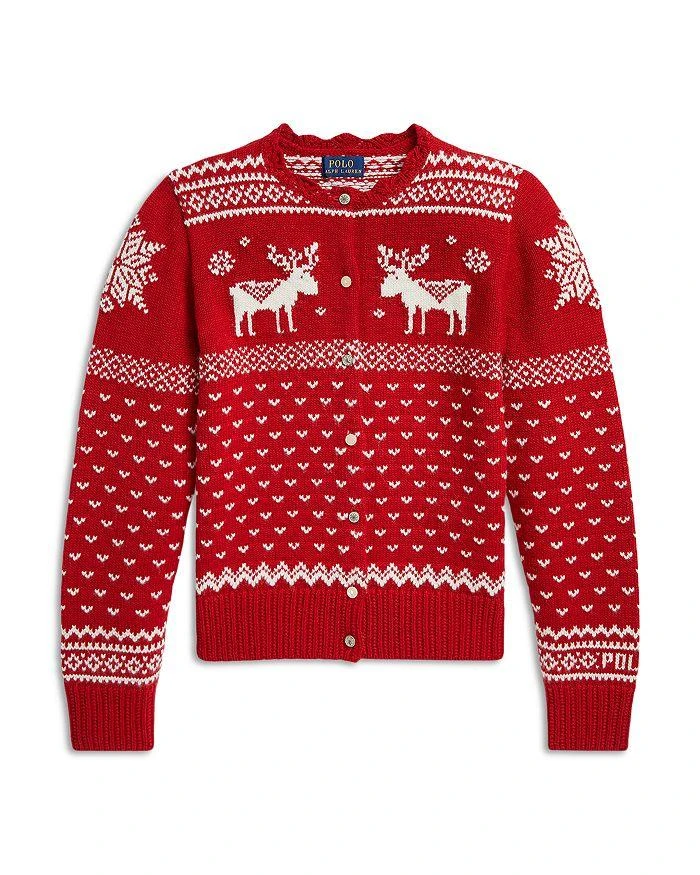 商品Ralph Lauren|Girls' Fair Isle Cardigan - Little Kid, Big Kid,价格¥307,第1张图片