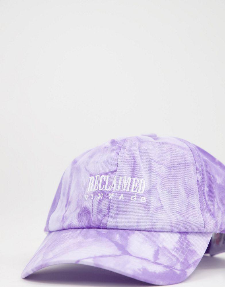 Reclaimed Vintage inspired unisex hat with logo in tie-dye purple商品第3张图片规格展示