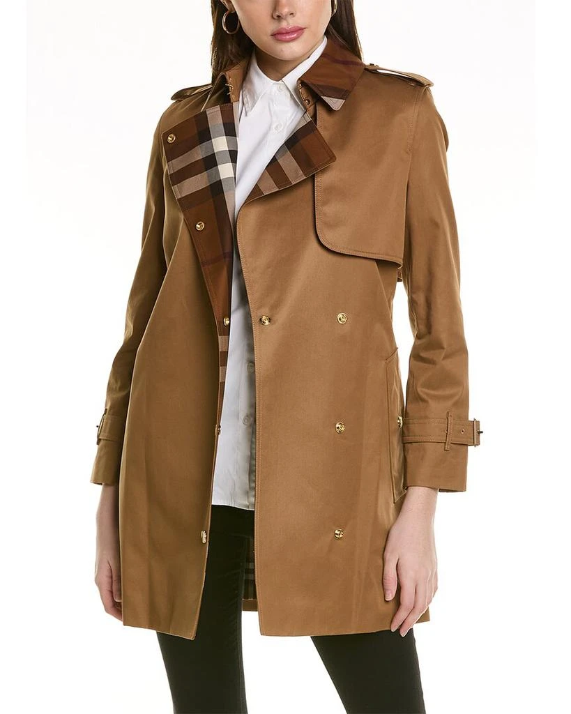 商品Burberry|Burberry Check Gabardine Coat,价格¥13930,第1张图片