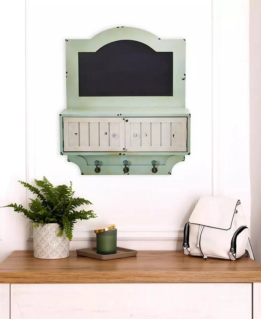 商品NEARLY NATURAL|21.5-In. Vintage Chalkboard Wall Organizer With Doors and Hooks,价格¥949,第5张图片详细描述