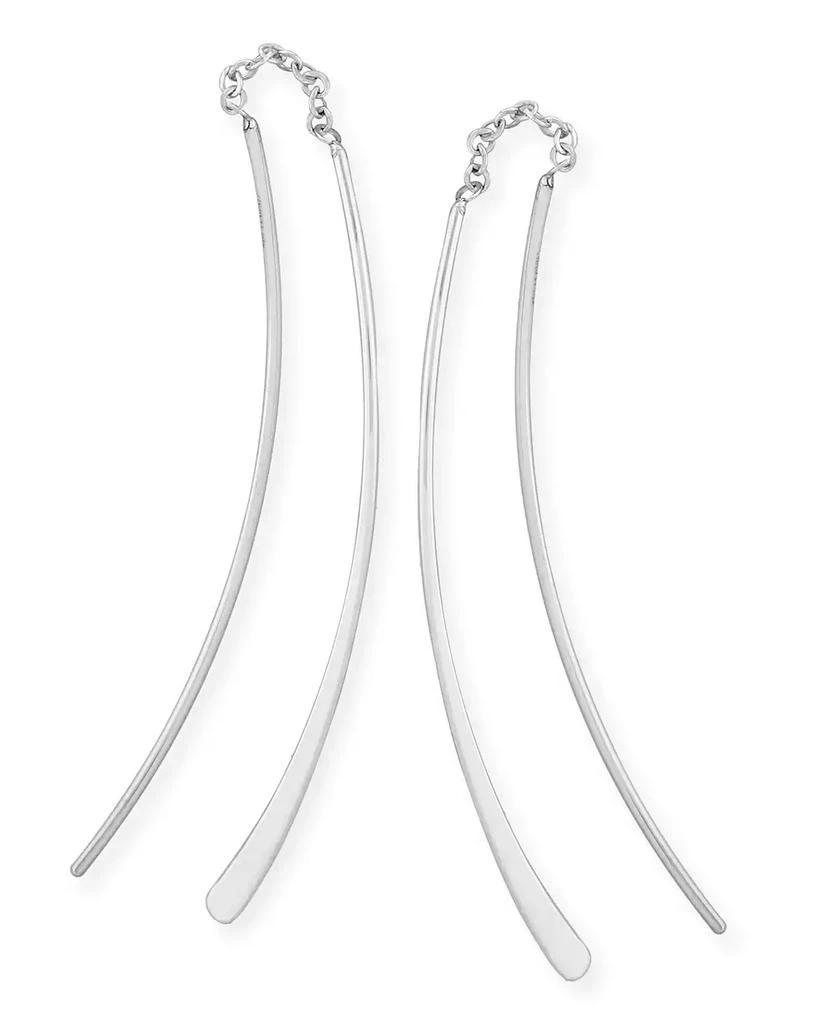 商品Macy's|Curved Wire Threader Earrings Set in 14k White Gold,价格¥2020,第1张图片