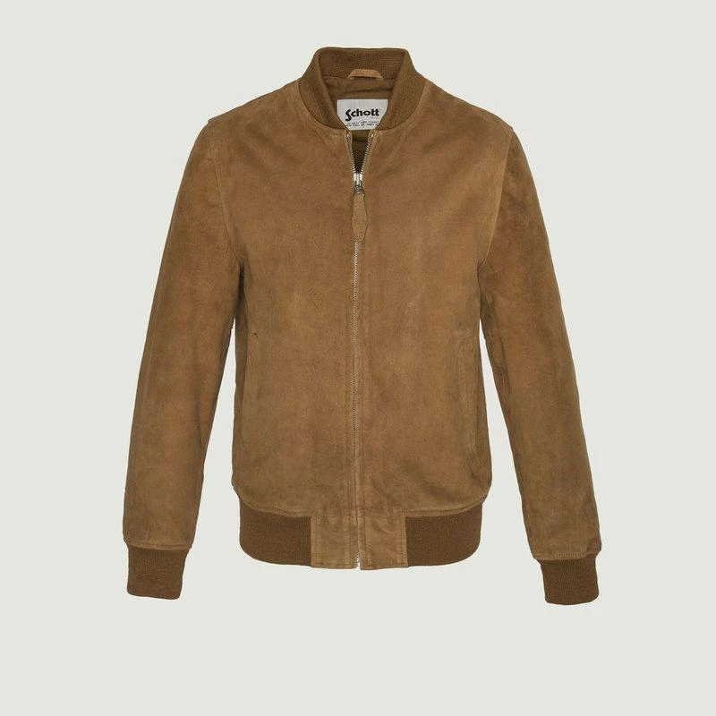 商品Schott|Suede Schott Bomber Jacket Honey SCHOTT NYC,价格¥2032,第5张图片详细描述