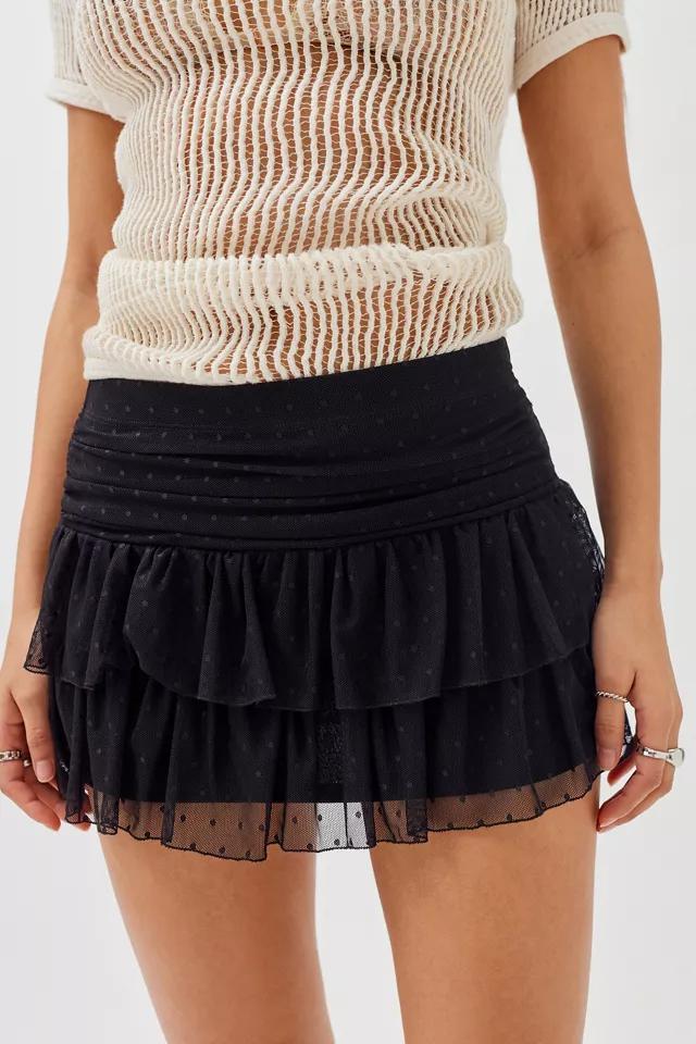 商品Urban Outfitters|UO Kylie Tiered Polka Dot Mini Skirt,价格¥390,第6张图片详细描述