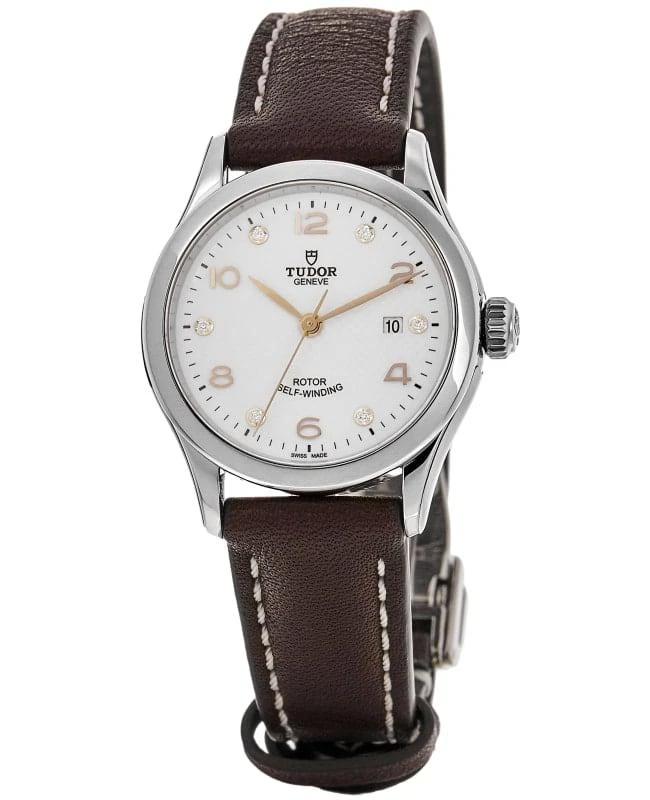 商品Tudor|Tudor 1926 28mm White Diamond Dial Leather Strap Women's Watch M91350-0014,价格¥15840,第1张图片