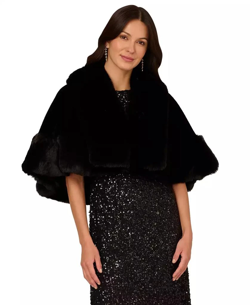 商品Adrianna Papell|Women's Faux Fur Shawl Collar Cape,价格¥1115,第1张图片