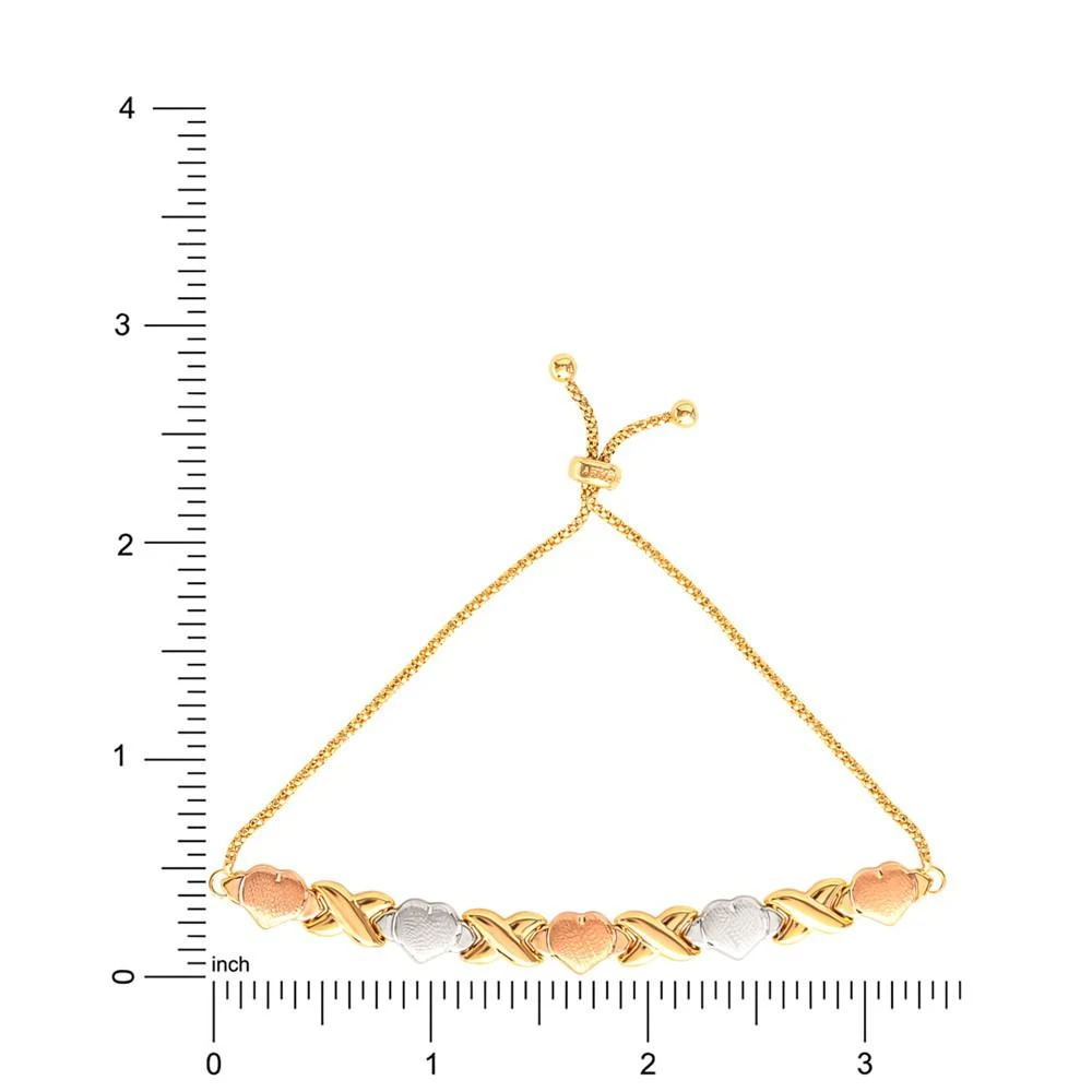 商品Macy's|Hearts & Kisses Bolo Bracelet in 18k Tri-Color 14k Gold-Plated Sterling Silver,价格¥912,第4张图片详细描述