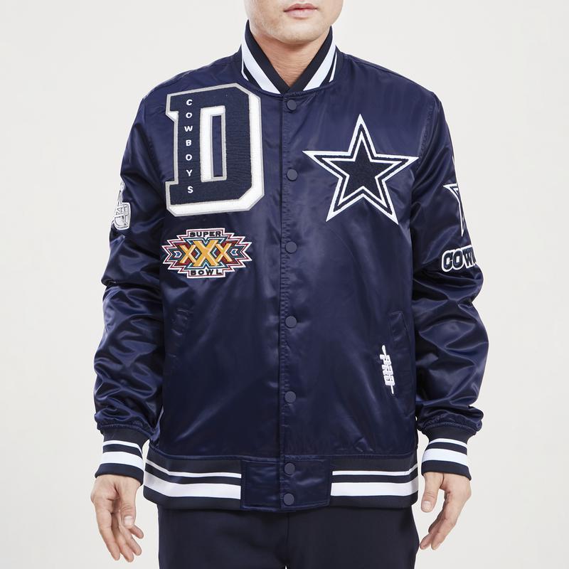 商品Pro Standard|Pro Standard Cowboys Mash Satin Jacket - Men's,价格¥1074,第1张图片