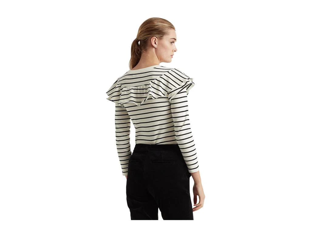 商品Ralph Lauren|Striped Ruffle-Trim Long-Sleeve Top,价格¥361,第2张图片详细描述