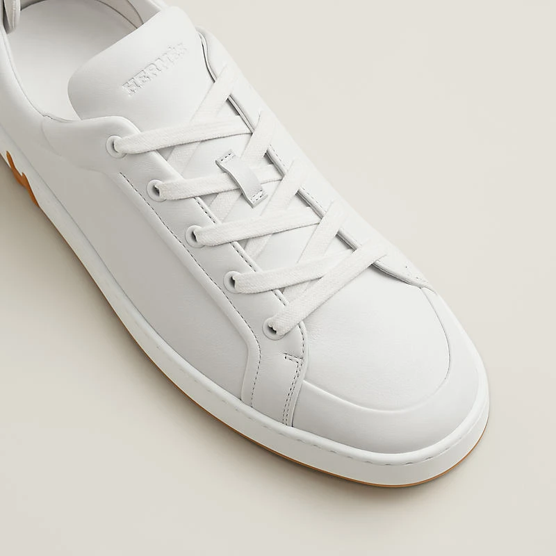 商品Hermes|Hermes/爱马仕 男士白色小牛皮/山羊皮休闲运动鞋,价格¥6558,第6张图片详细描述