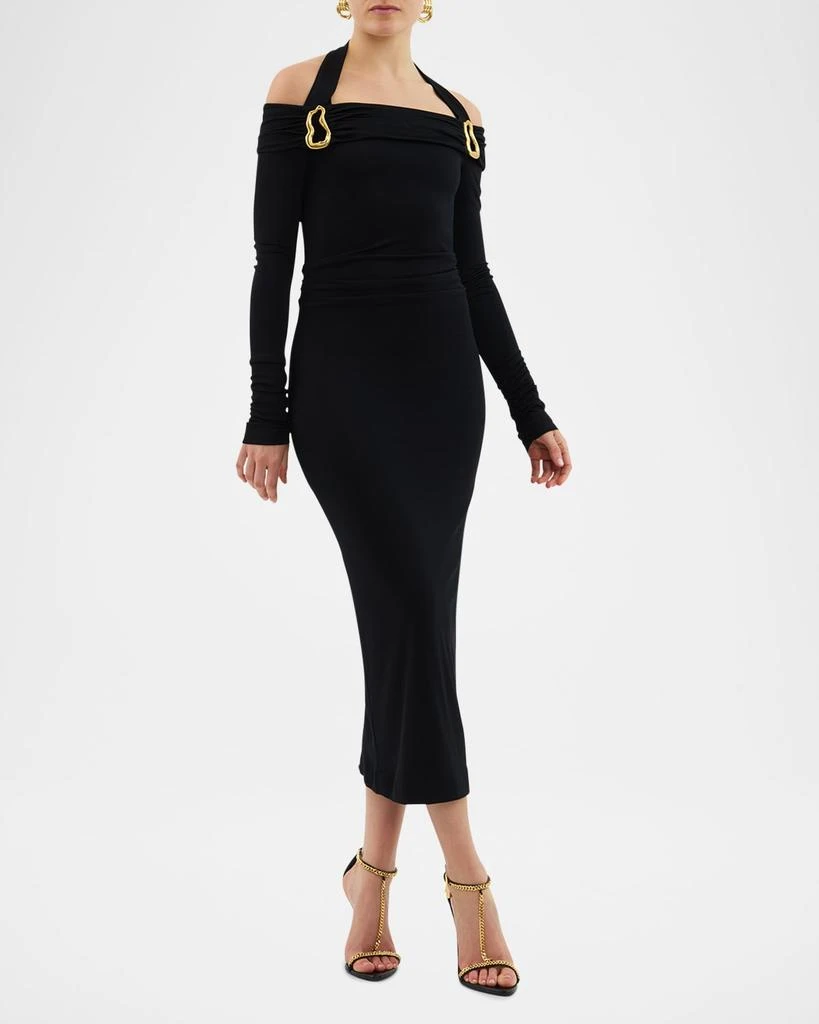 商品REBECCA VALLANCE|Domenica Embellished Cold-Shoulder Midi Dress,价格¥2261,第2张图片详细描述
