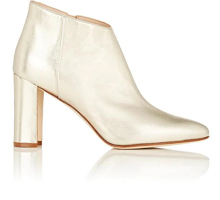 商品Manolo Blahnik|Brusta Metallic Leather Ankle Boots,价格¥4151,第1张图片