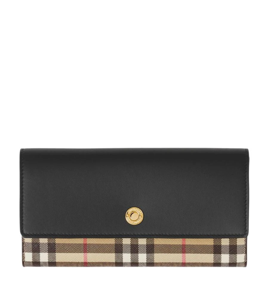 商品Burberry|Leather Vintage Check Continental Wallet,价格¥4851,第1张图片