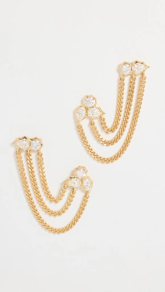 商品Jade Trau|Jade Trau 18k Posey Duo Chain Single Earrings,价格¥20016,第1张图片