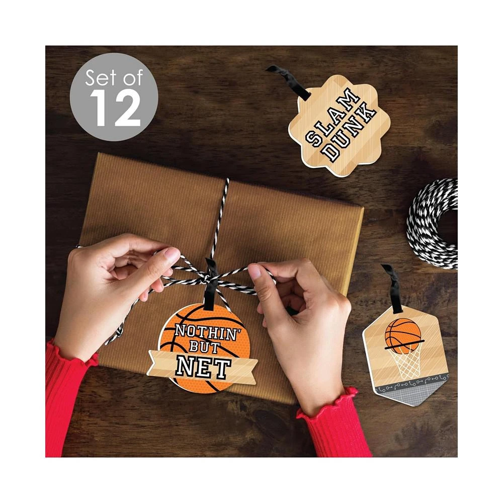 商品Big Dot of Happiness|Nothin' But Net - Basketball Assorted Hanging Favor Tags Gift Tag Toppers 12 Ct,价格¥149,第2张图片详细描述