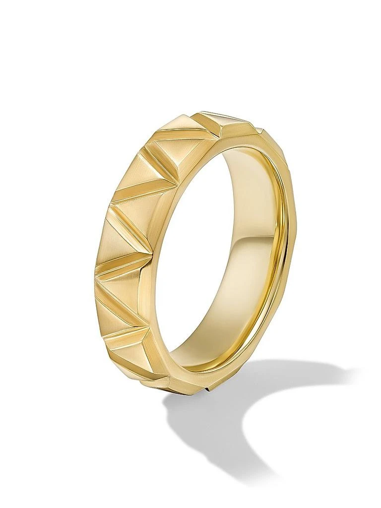商品David Yurman|Faceted Triangle Band Ring in 18K Yellow Gold, 6MM,价格¥16273,第3张图片详细描述