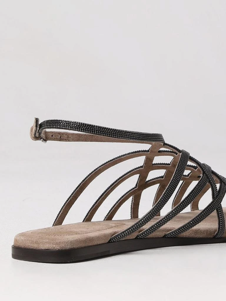 商品Brunello Cucinelli|Brunello cucinelli sandal in leather with jewel,价格¥10544,第3张图片详细描述