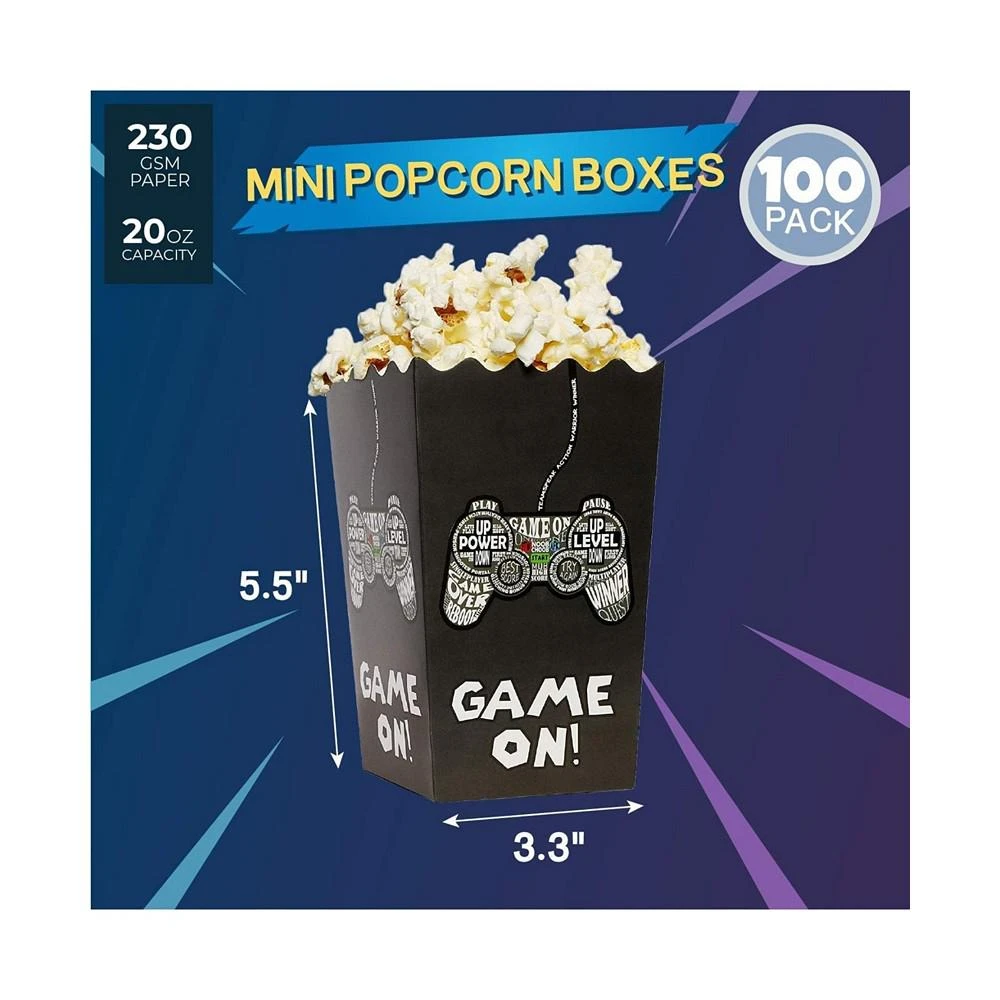 商品Blue Panda|100 Pack Mini Paper Popcorn Boxes, Themed Video Game Party Decorations for Treats, Snacks (3.3 x 5.5 In),价格¥195,第3张图片详细描述