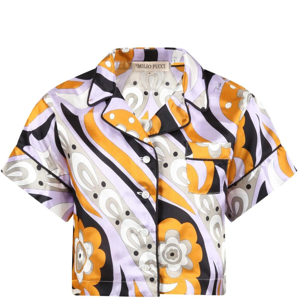 商品EMILIO PUCCI|Pucci Multicolor Shirt For Girl With Black Logo,价格¥1198,第1张图片