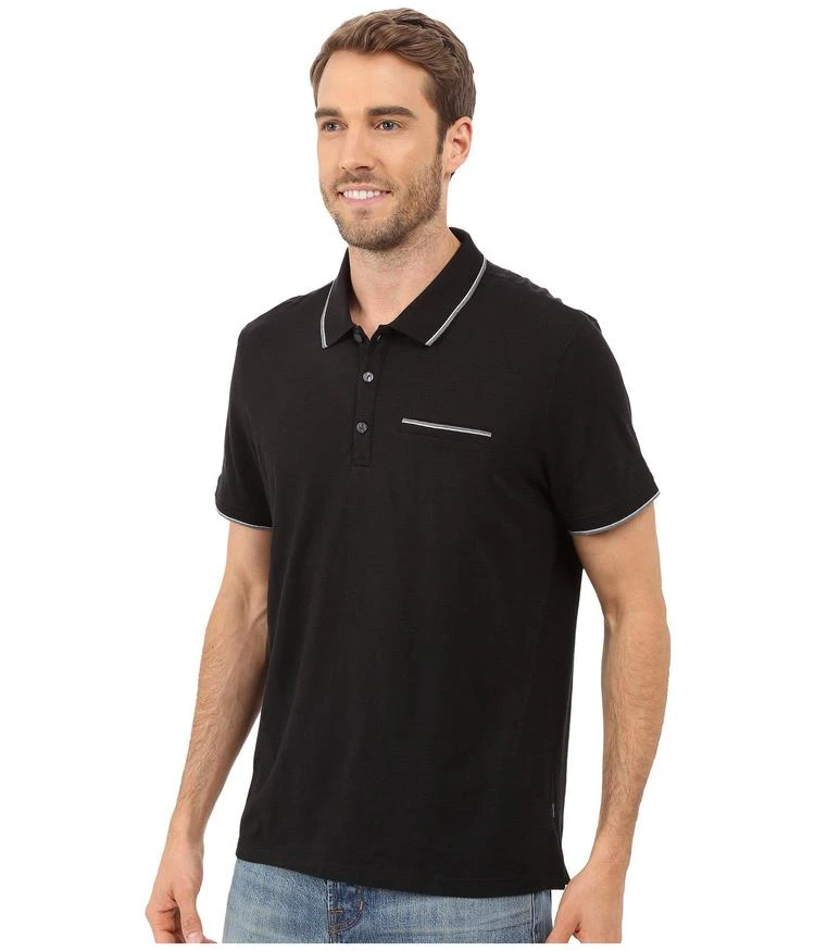 商品Calvin Klein|Liquid Cotton Short Sleeve Slub Tipped Polo,价格¥332,第2张图片详细描述