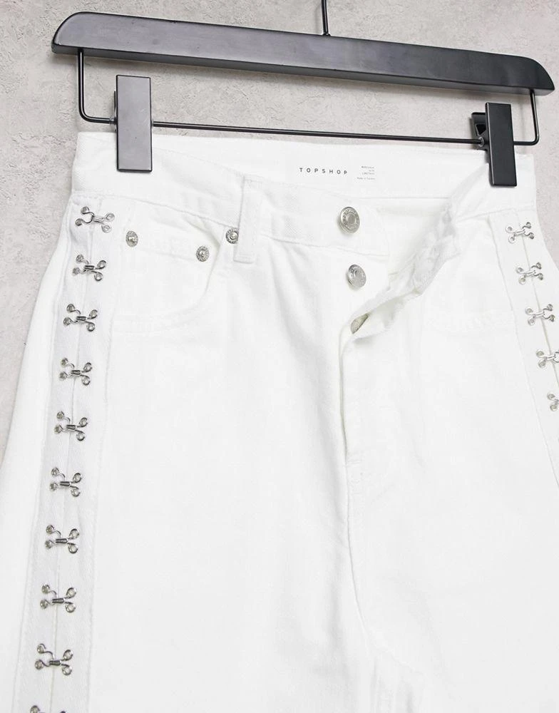商品Topshop|Topshop 90's straight jean with hook and eye in white ,价格¥262,第3张图片详细描述