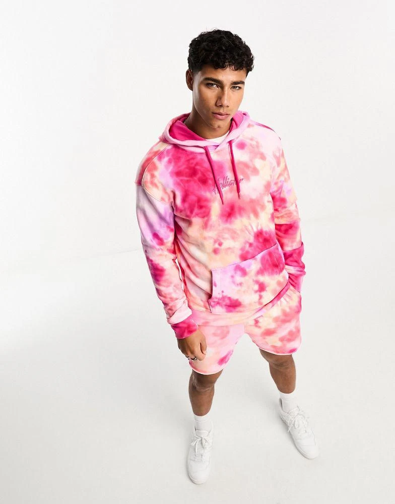 商品Hollister|Hollister co-ord central logo dopamine acid wash hoodie in pink,价格¥346,第2张图片详细描述