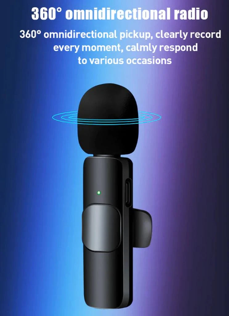商品PROXXI|Lavalier Microphone Wireless Audio Video Recording Mini Mic for Android/Iphone,价格¥811,第2张图片详细描述