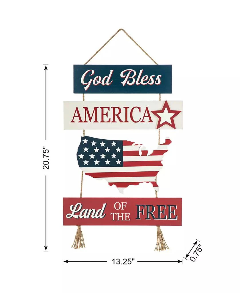 商品Glitzhome|20.75" H Patriotic, Americana Word Sign Door Hanger,价格¥194,第3张图片详细描述
