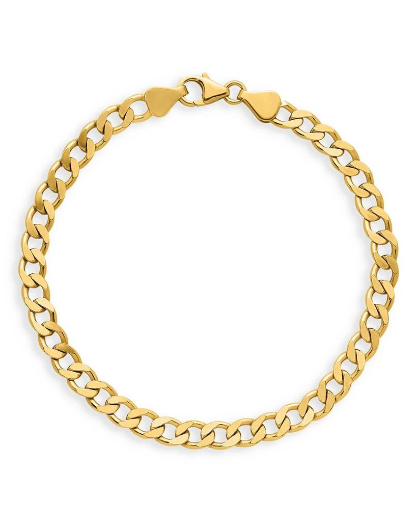 商品Bloomingdale's|Men's Polished Curb Link Chain Bracelet in 14K Yellow Gold,价格¥18870,第1张图片